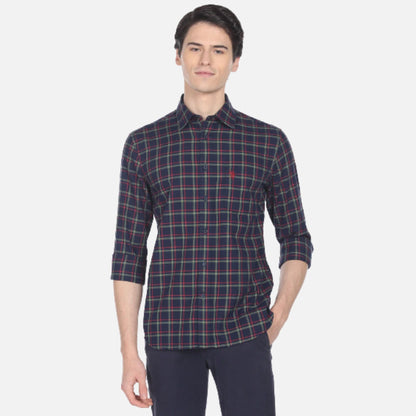 Dobby Plaid Check Casual Shirt