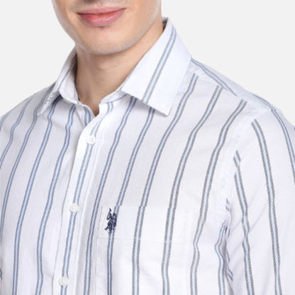 Vertical Stripe Oxford Casual Shirt