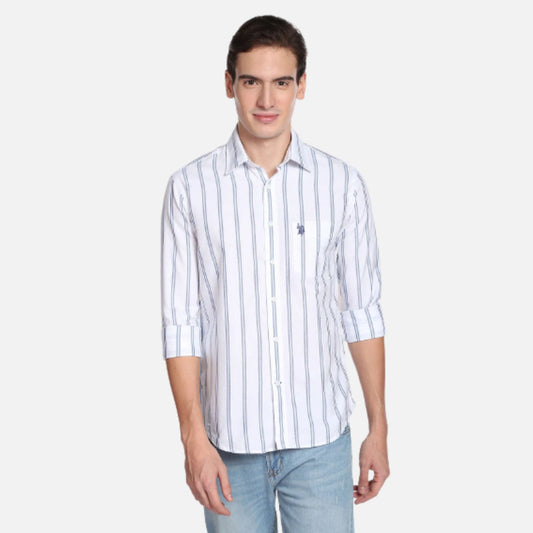 Vertical Stripe Oxford Casual Shirt