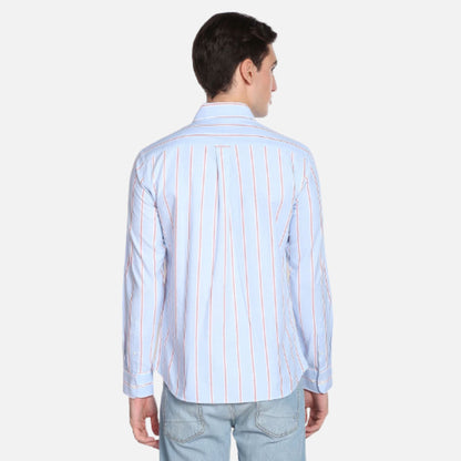 Vertical Stripe Oxford Casual Shirt