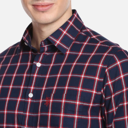 Tartan Check Herringbone Casual Shirt