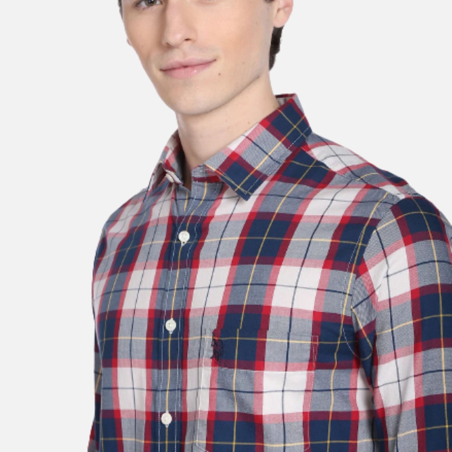 Plaid Check Twill Casual Shirt