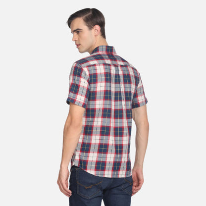 Plaid Check Twill Casual Shirt