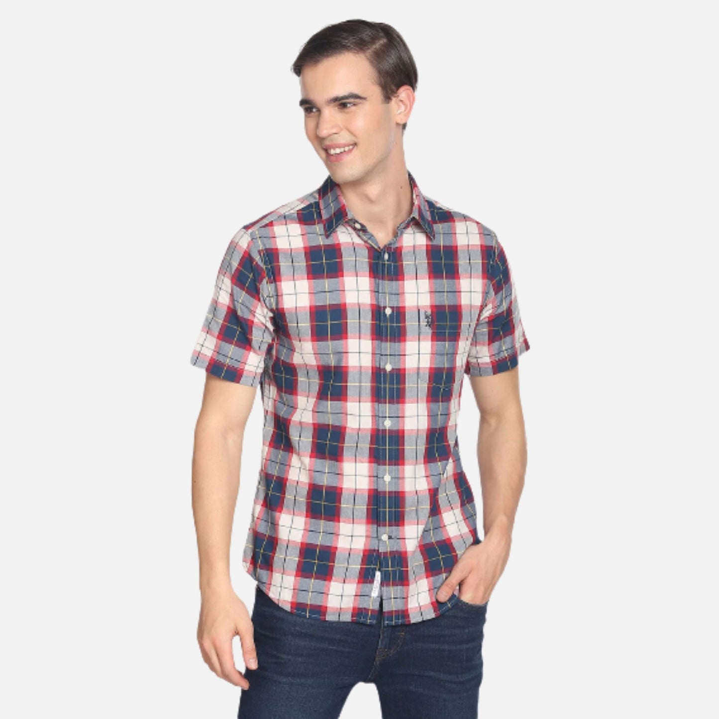 Plaid Check Twill Casual Shirt