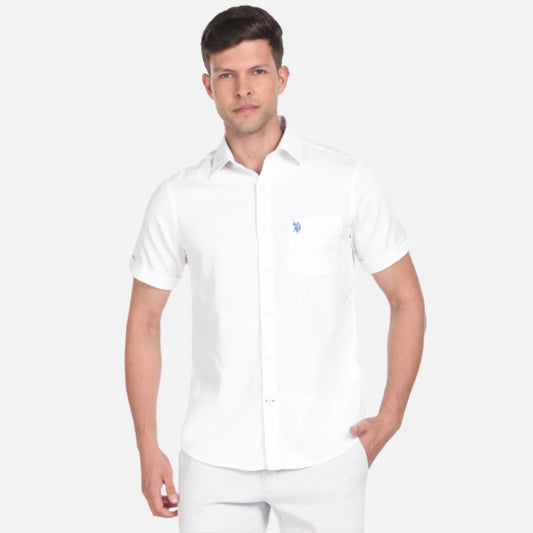 Regular Fit Solid Dobby Casual Shirt