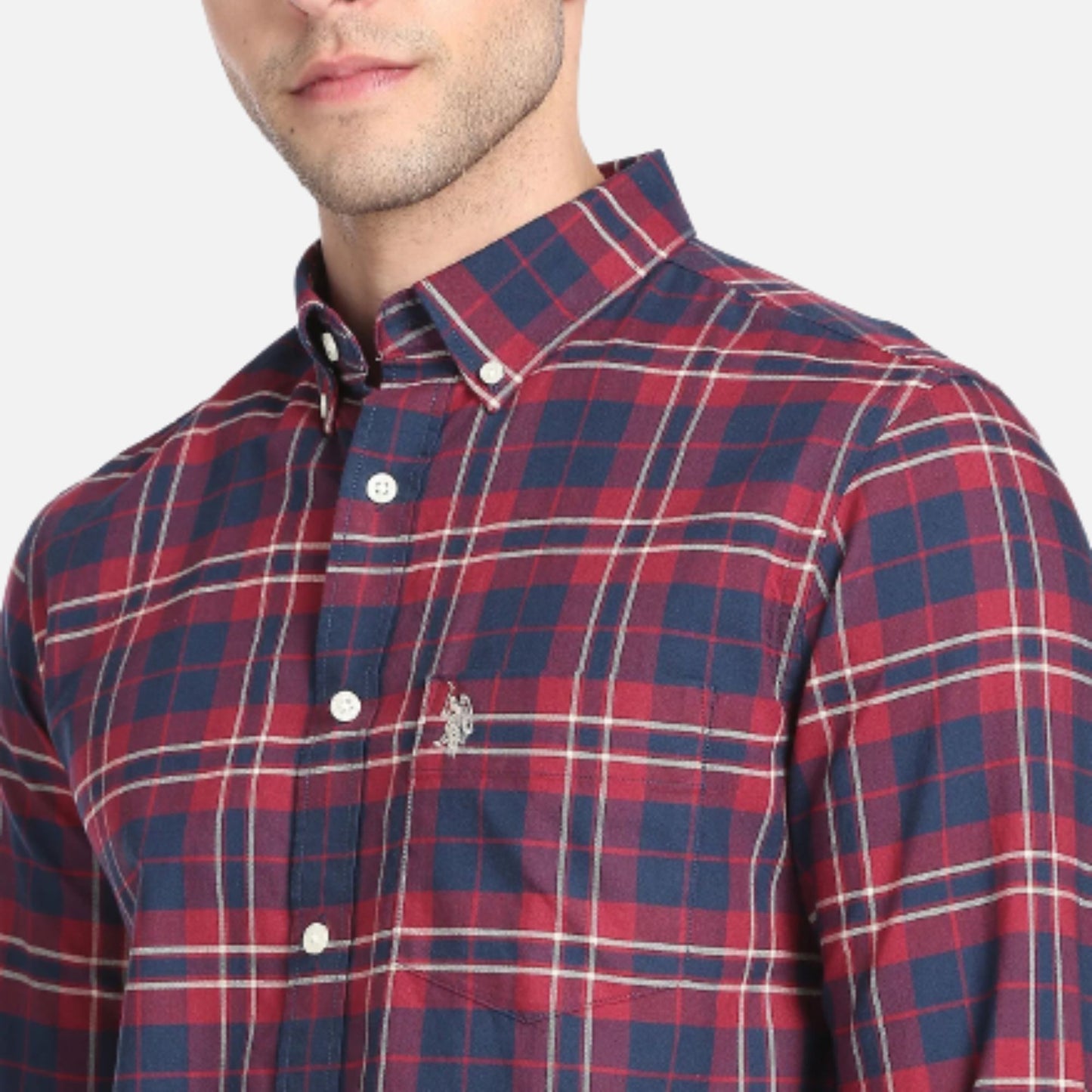 Tartan Check Pinpoint Oxford Casual Shirt