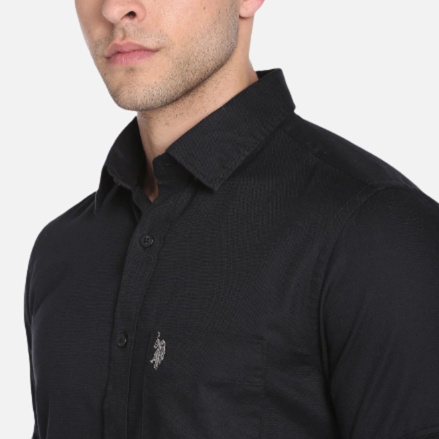 Cotton Dobby Solid Casual Shirt