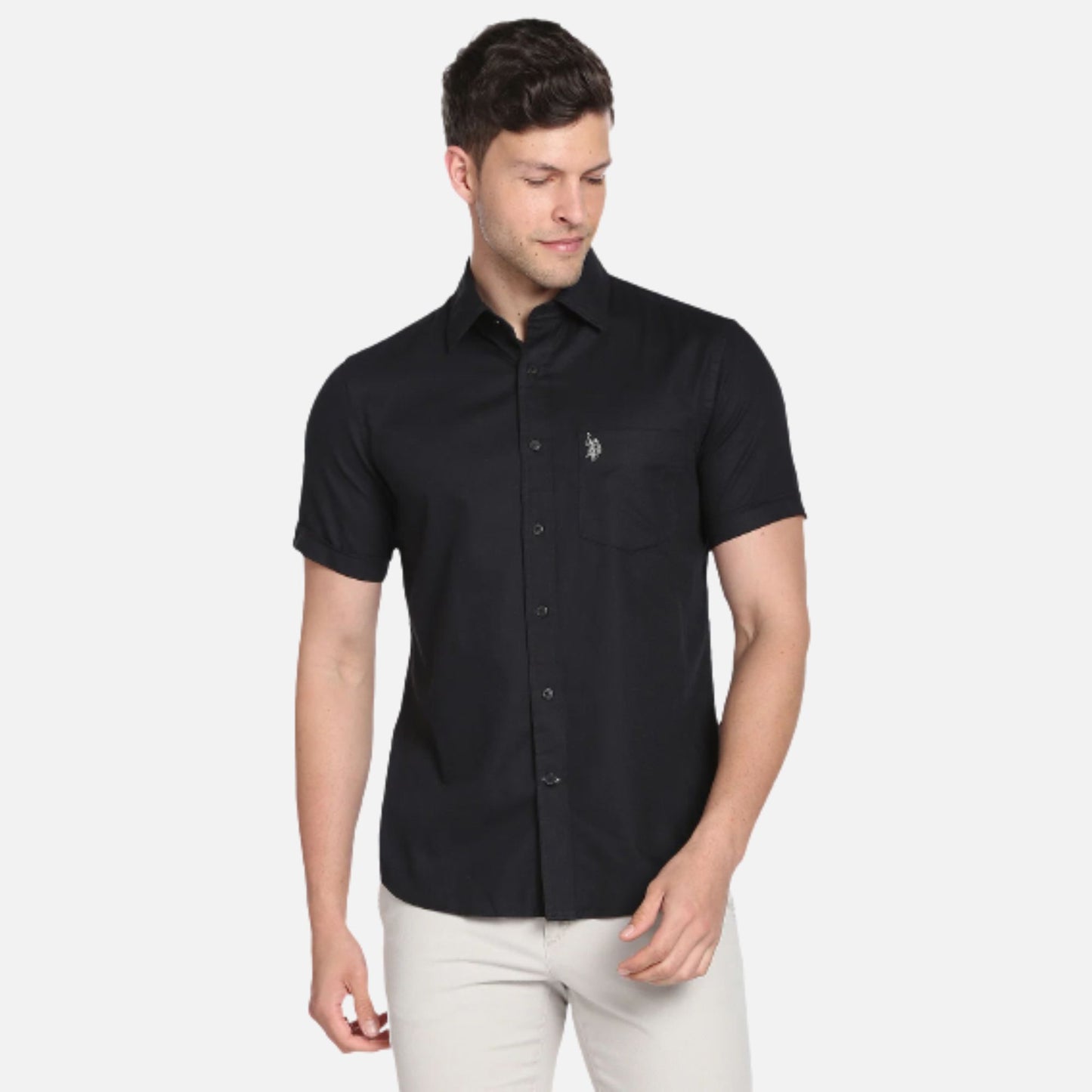 Cotton Dobby Solid Casual Shirt