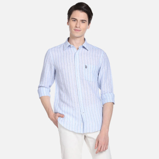 Vertical Stripe Tailored Regular Fit Casual Shirt