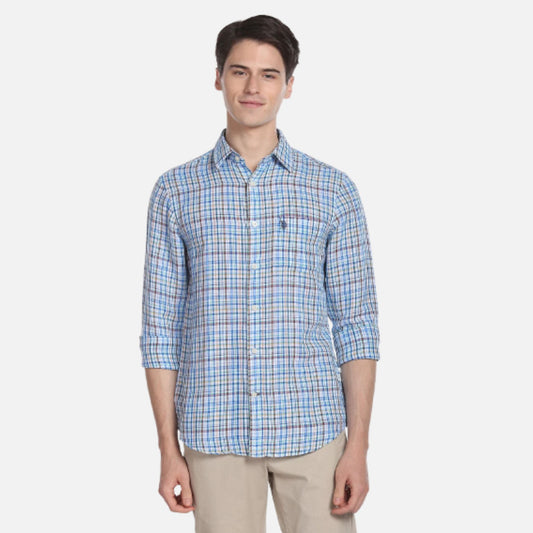 Cotton Plaid Check Shirt