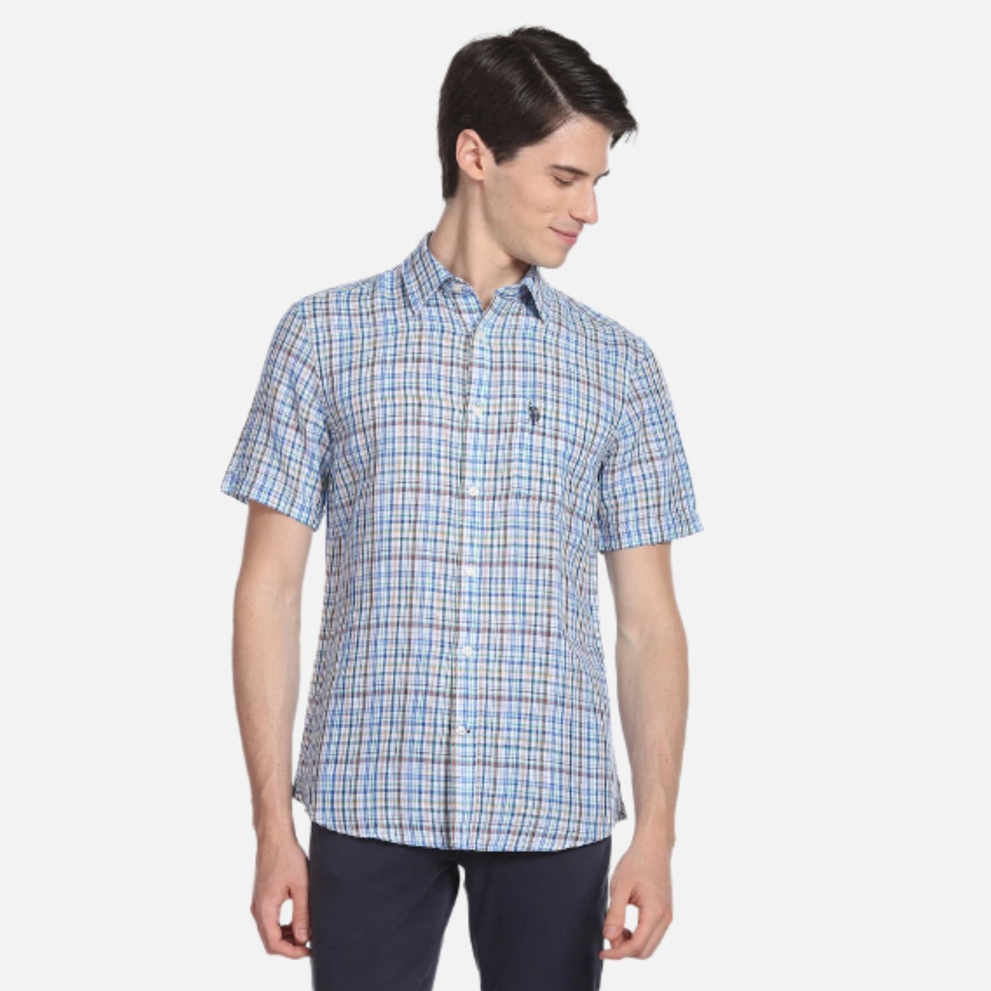 Plaid Check Short Sleeve Casual Shirt