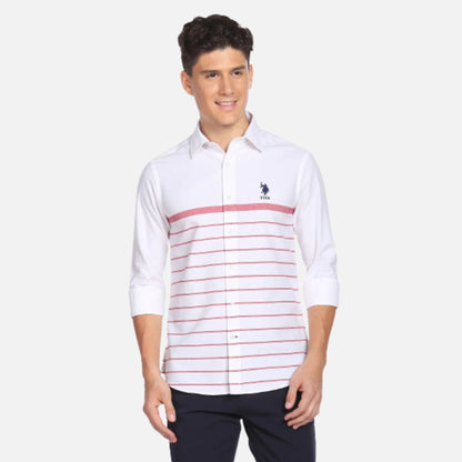 Horizontal Stripe Dobby Casual Shirt