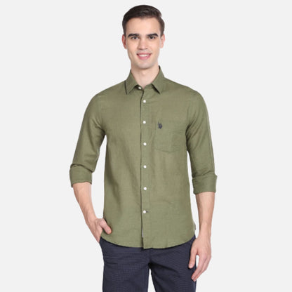 Regular Fit Solid Casual Shirt