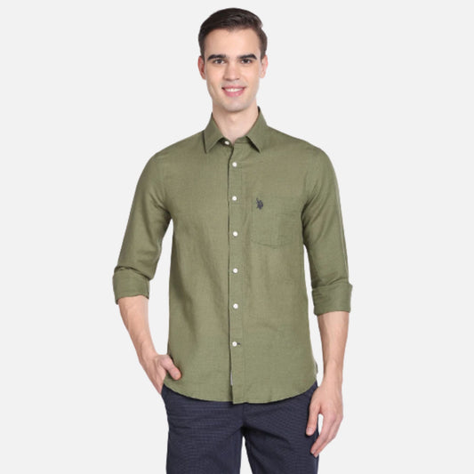 Regular Fit Solid Casual Shirt